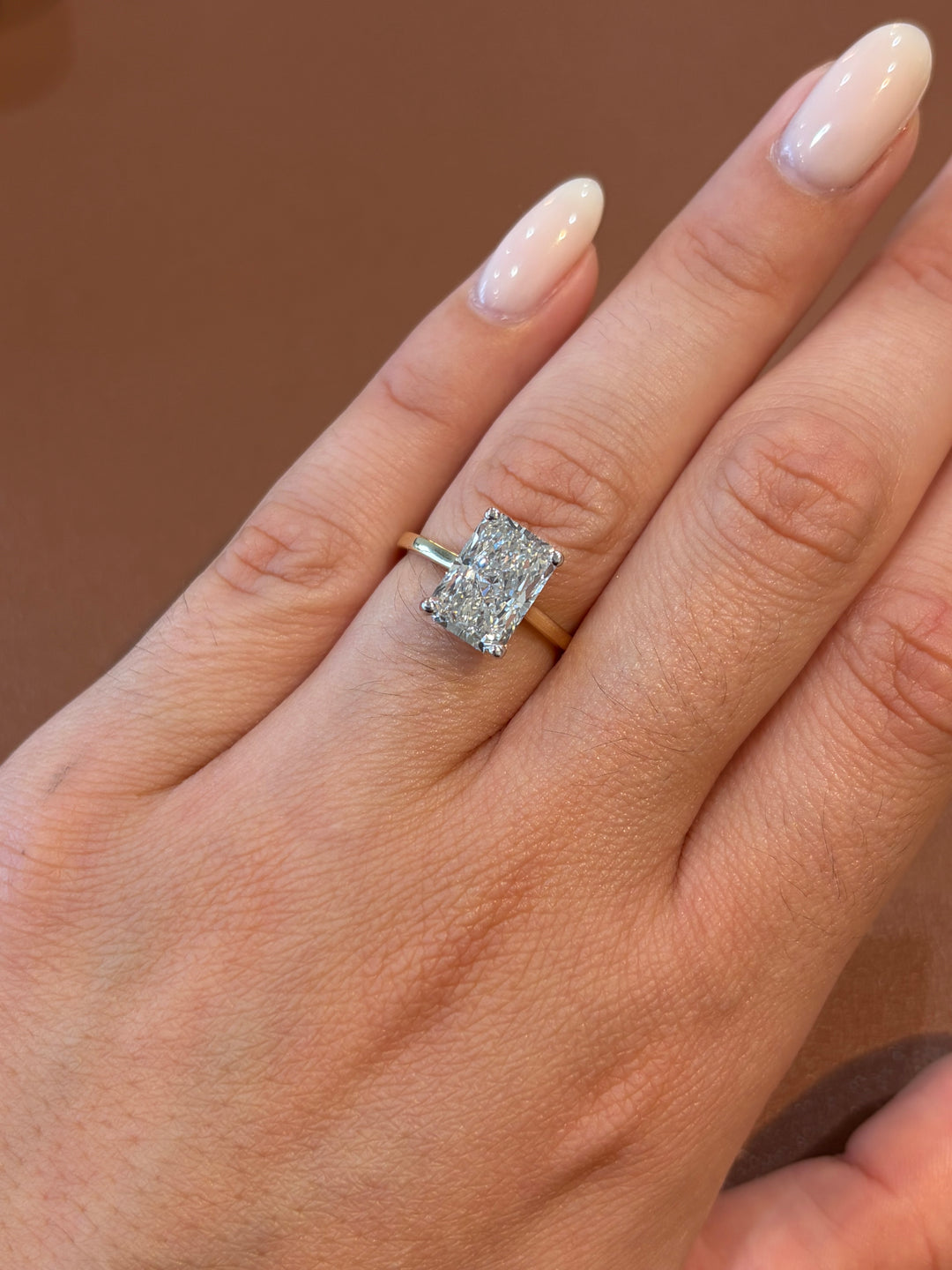 18K Yellow Gold Radiant Cut Lab Diamond Ring
