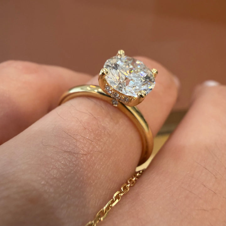 18K Yellow Gold Lab Diamond 2.05ct Round Cut Ring