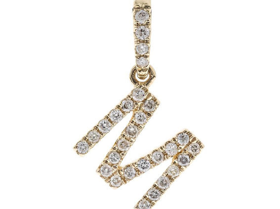 14K Init Pendant + Fine Chain 16-18” Necklace Diamond