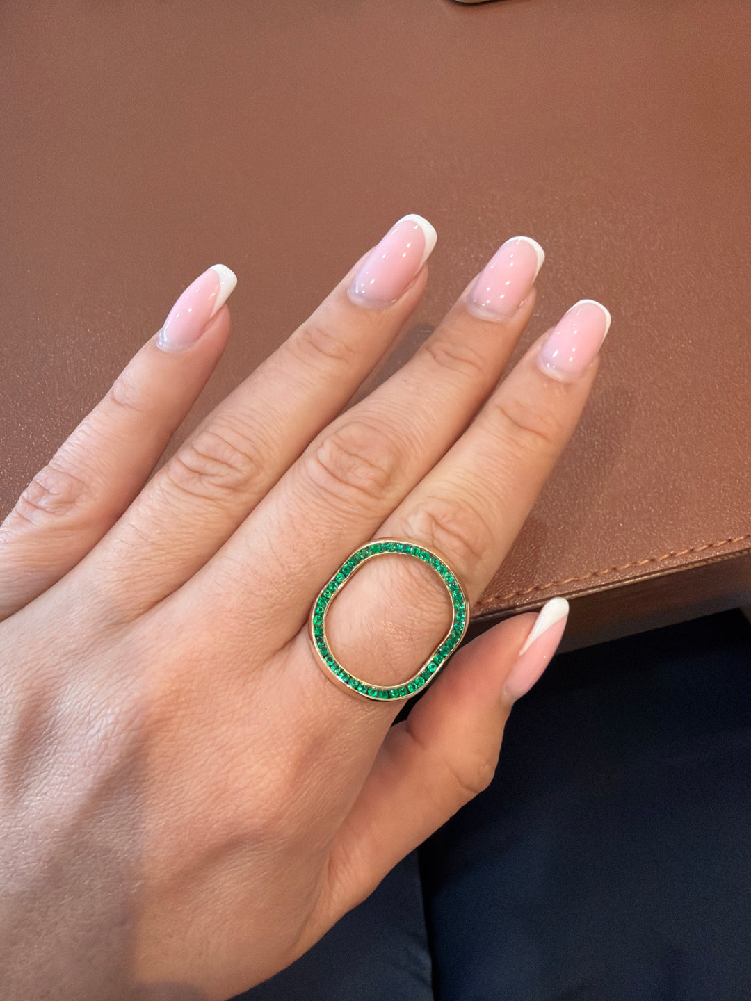 14K Yellow Gold Reversible Ring 3-1 Emerald- Diamond- Ruby