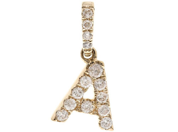 14K Init Pendant + Fine Chain 16-18” Necklace Diamond