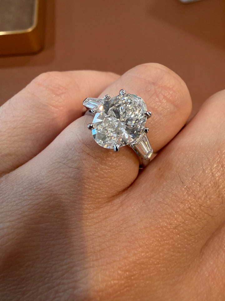 14K White Gold Oval Cut Lab Diamond Ring