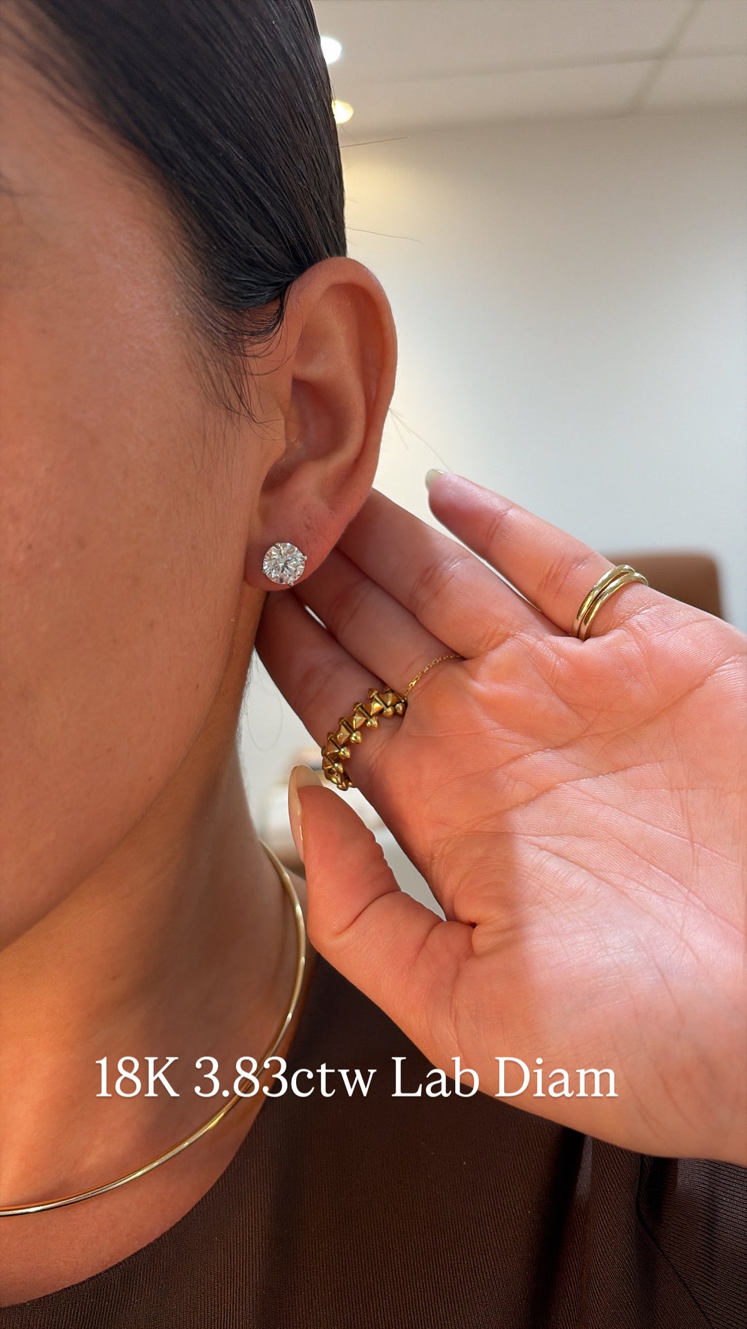 18K White Gold Lab Diamond Studs