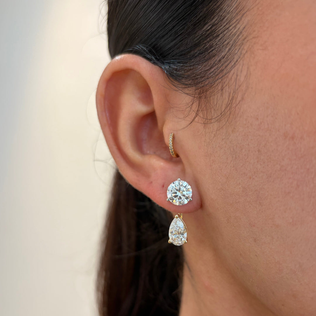 14K Yellow Gold Lab Diamond Pear Cut Ear Jacket