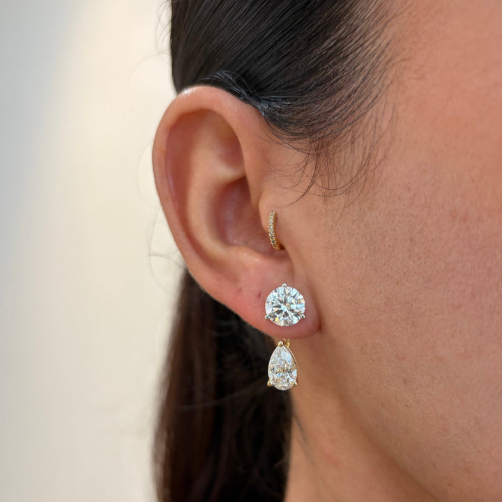 14K Yellow Gold Lab Diamond Pear Cut Ear Jacket