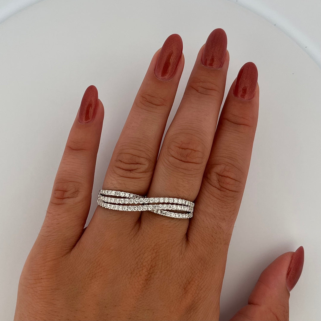 14K White Gold Diamond 1.50 ct Doble Ring