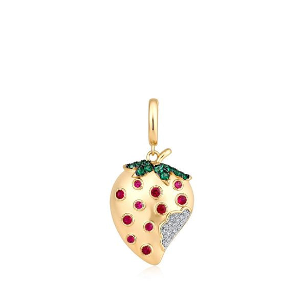 14K Yellow Gold Strawberry Pendant