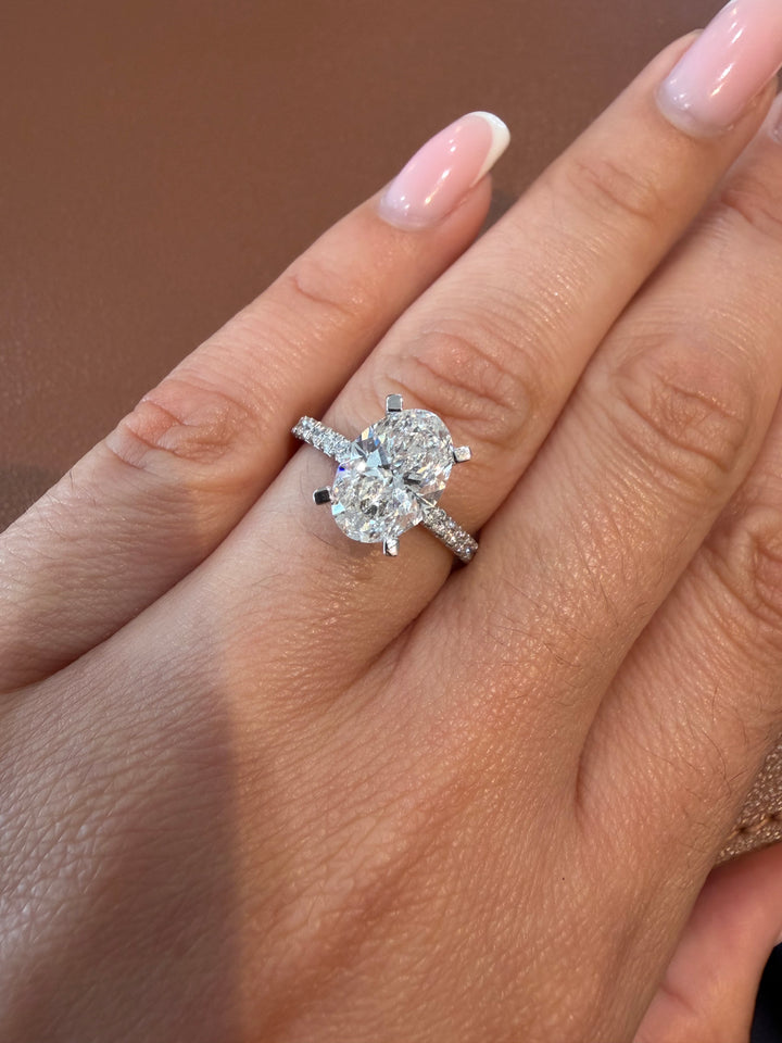 14K White Gold Lab Diamond Oval Cut Ring