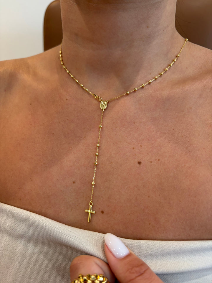 14K Yellow Gold Rosary 2.5mm Necklace