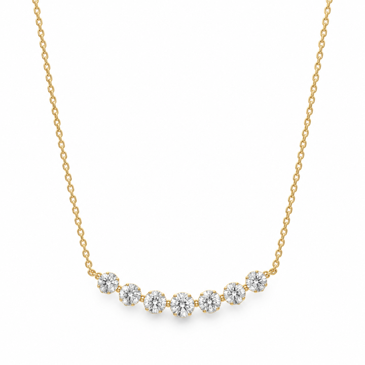 14K Yellow Gold Seven Lab Diamond Necklace