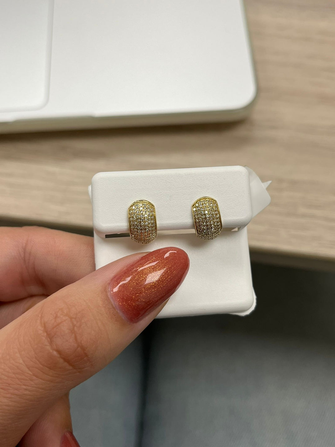 14K Gold  0.36 ct diamond Hoops