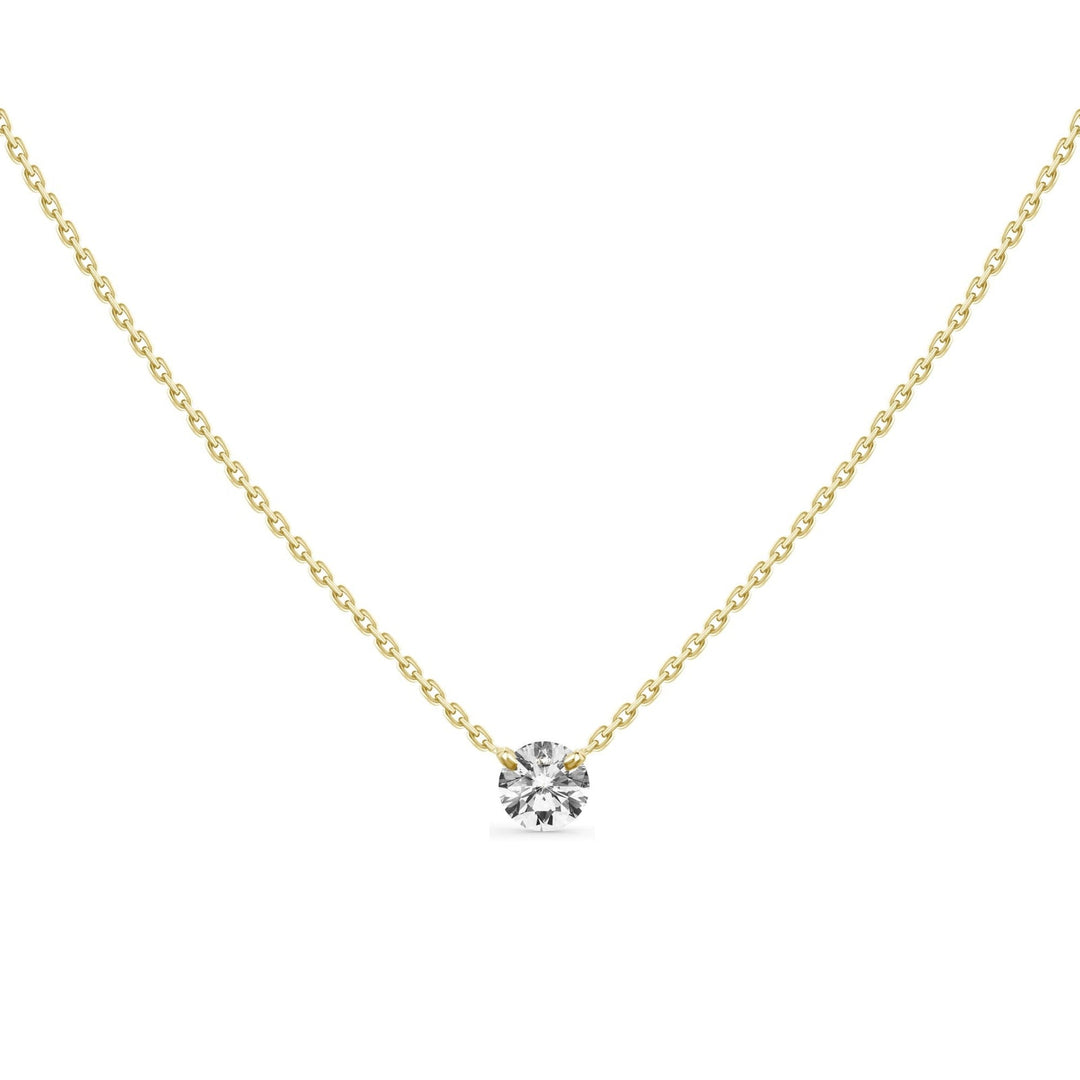 18K Yellow Gold Solitaire Diamond Necklace (Punto de Luz)