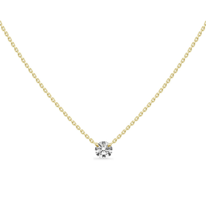 18K Yellow Gold Solitaire Diamond Necklace (Punto de Luz)