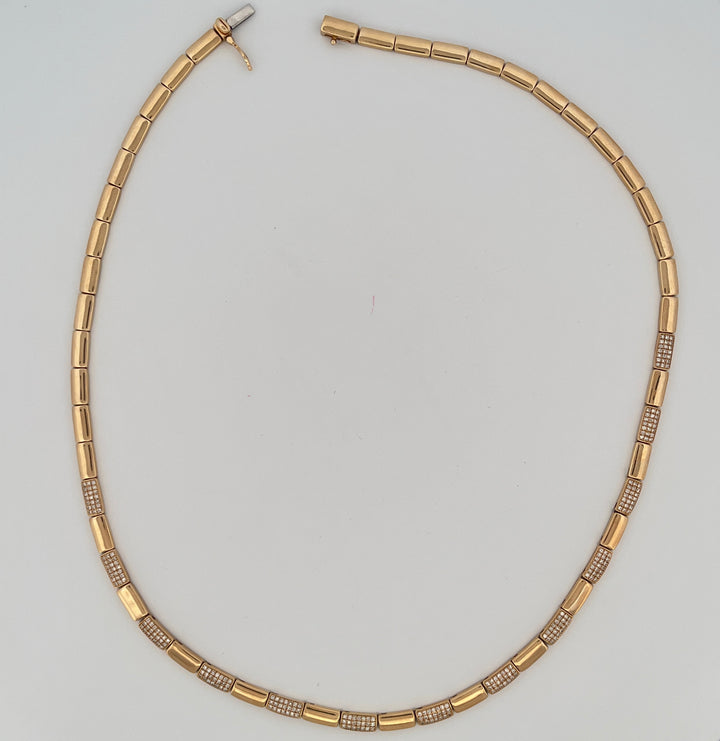 14K Yellow Gold and diamond Necklace