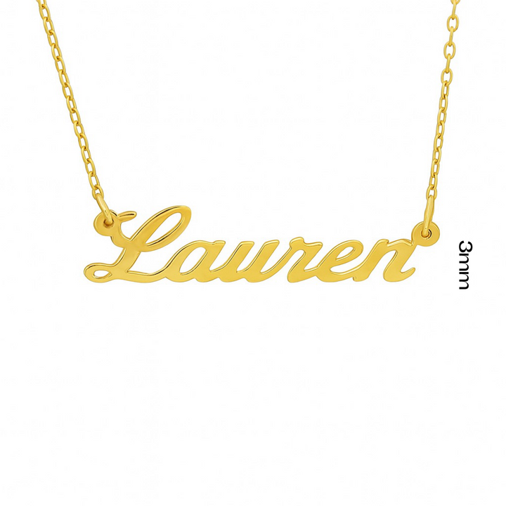 3MM Script Lauren Custom Name Necklace Cadena con nombre