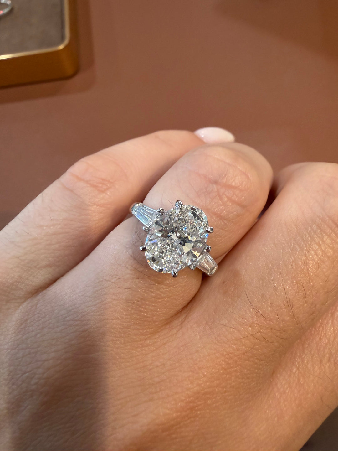 14K White Gold Oval Cut Lab Diamond Ring