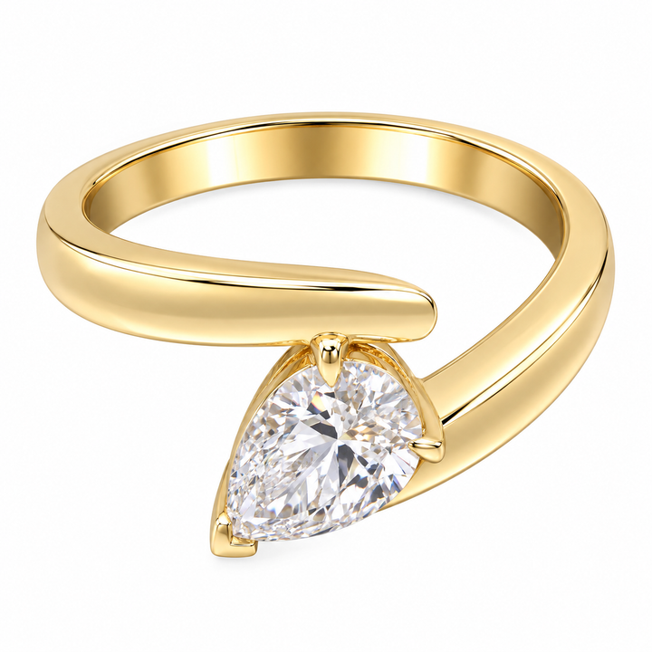 14K Yellow Gold Lab Grown Diamond Pear Shape Ring