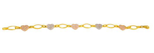 Tres Oros Corazones Bracelet