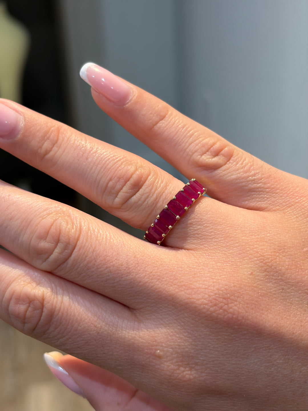 14K Yellow Gold Ruby Band Ring