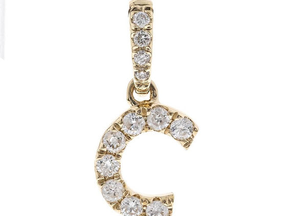 14K Init Pendant + Fine Chain 16-18” Necklace Diamond