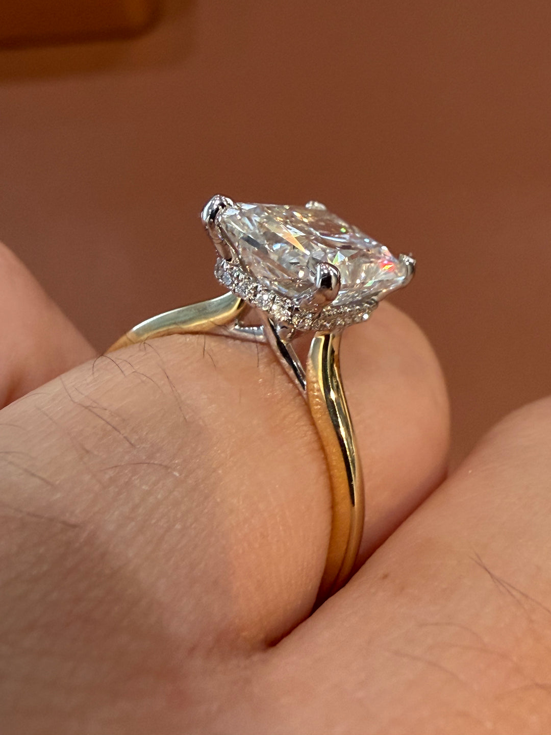 18K Yellow Gold Radiant Cut Lab Diamond Ring