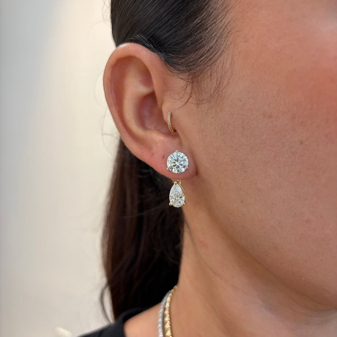 14K Yellow Gold Lab Diamond Pear Cut Ear Jacket