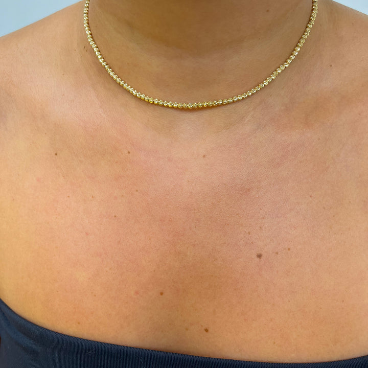 14K Balls Chocker Necklace Ajustable