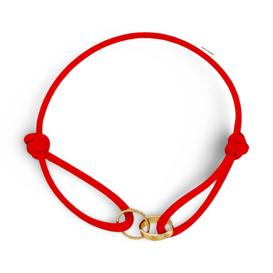 14K Doble Circle Red Bracelet