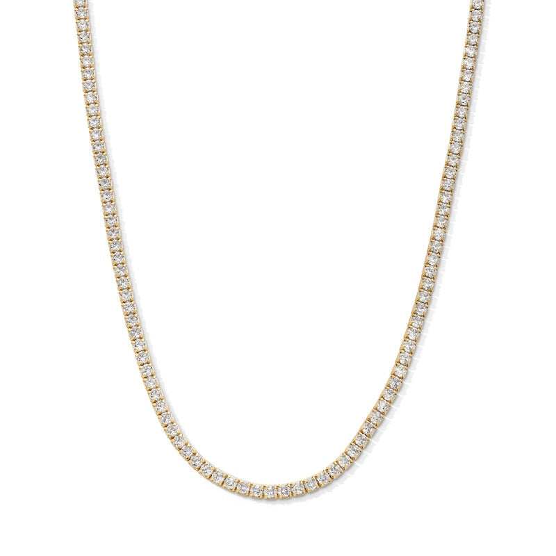 14K Yellow Gold Lab Grow Diamond 5.32ct Tennis Chain Necklace