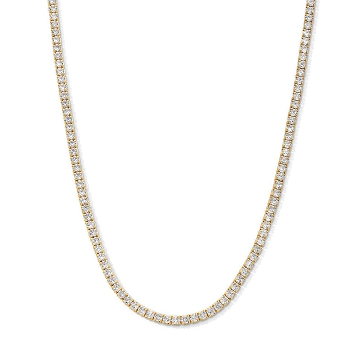 14K Yellow Gold Lab Grow Diamond 5.32ct Tennis Chain Necklace