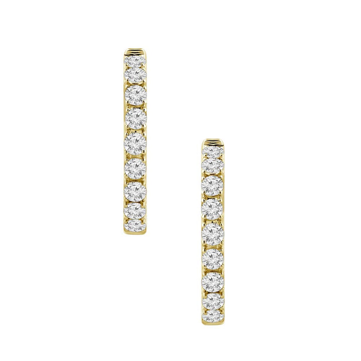 18K Yellow Gold Diamonds Hoops Earrings
