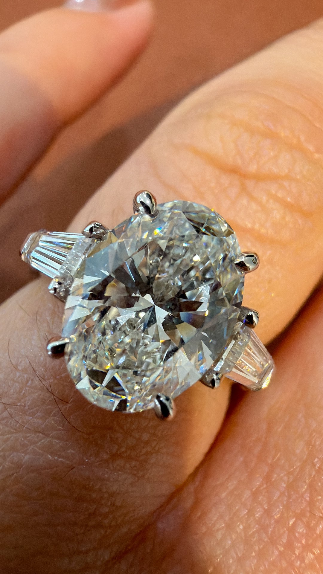 14K White Gold Oval Cut Lab Diamond Ring