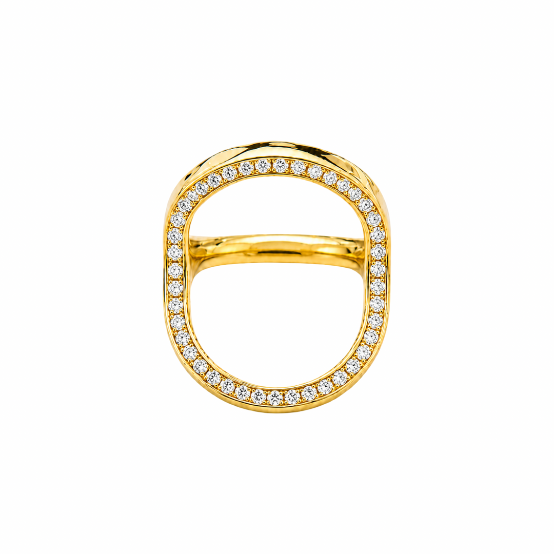 14K Yellow Gold Reversible Ring 3-1 Emerald- Diamond- Ruby