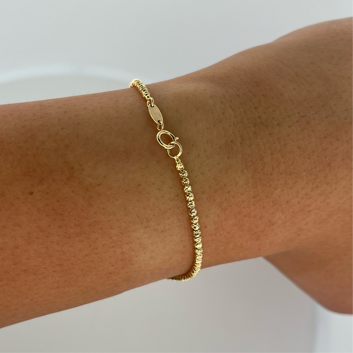14K Yellow Gold Balls Bracelet