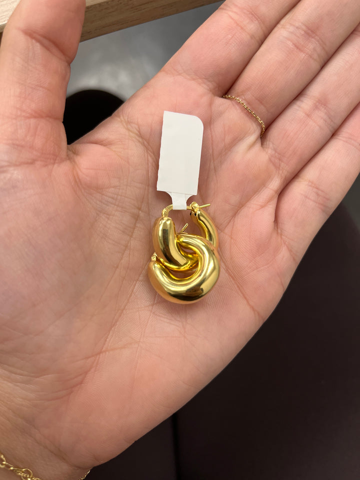 14K Yellow Gold Medium Hoops