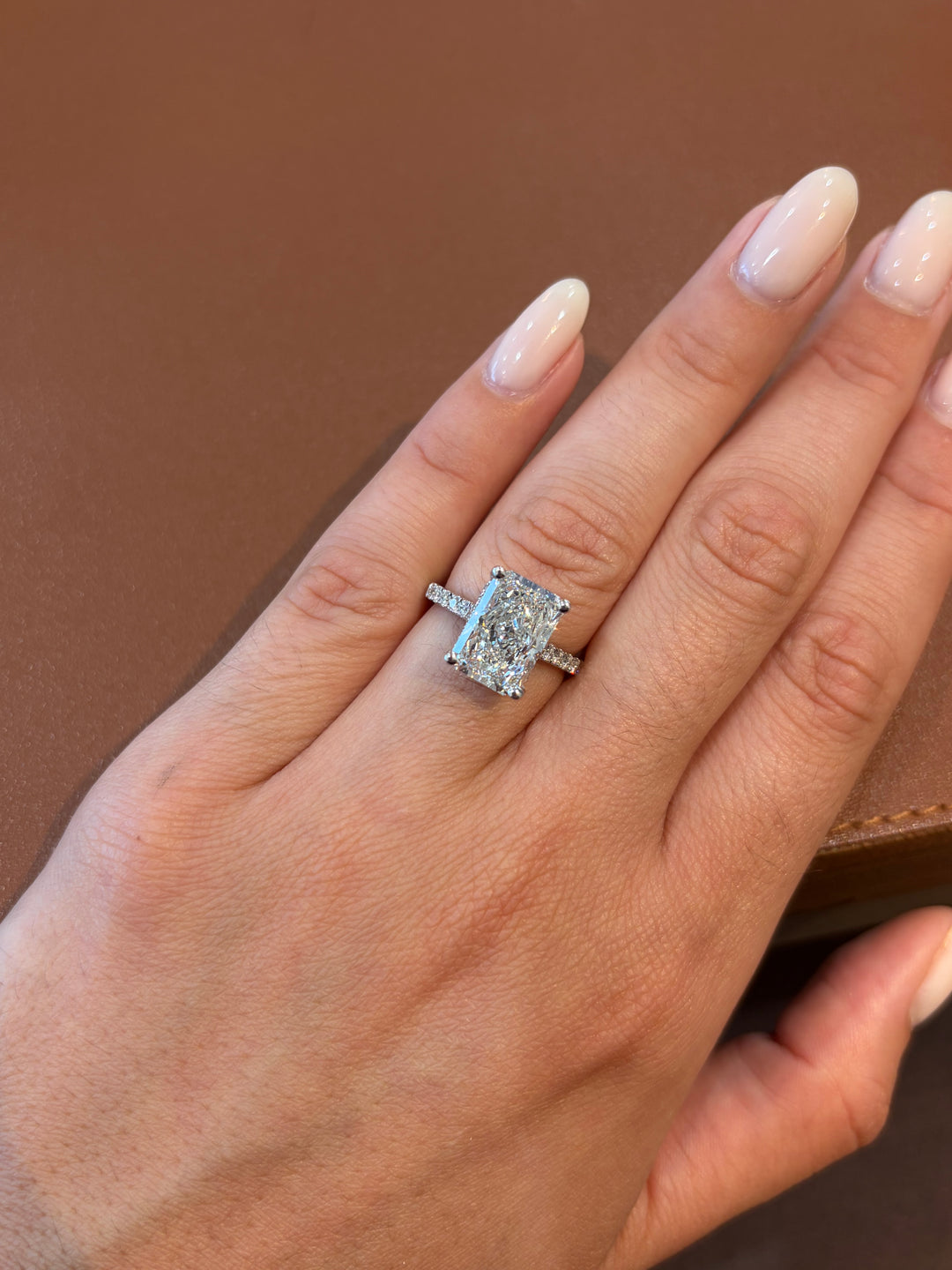 18K White Gold Radiant Cut Lab Diamond Ring