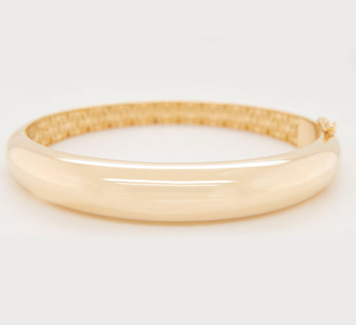 14K Plain Gold Bold Bangle Bracelet