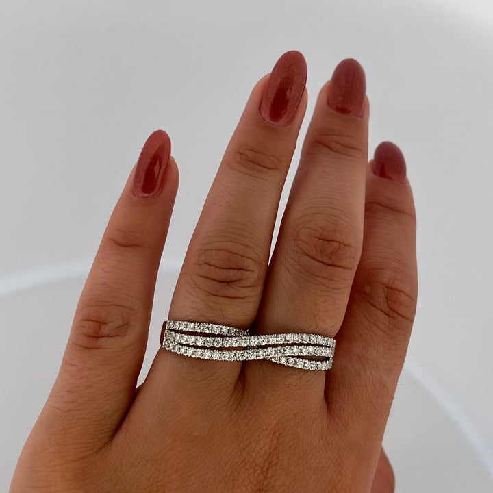 14K White Gold Diamond 1.50 ct Doble Ring