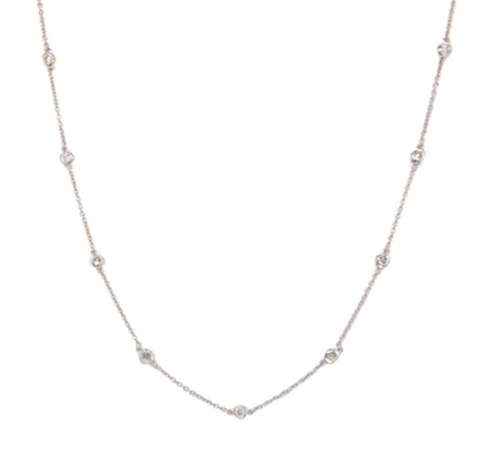 0.40 CT By The Yard Diamond White Gold Necklace