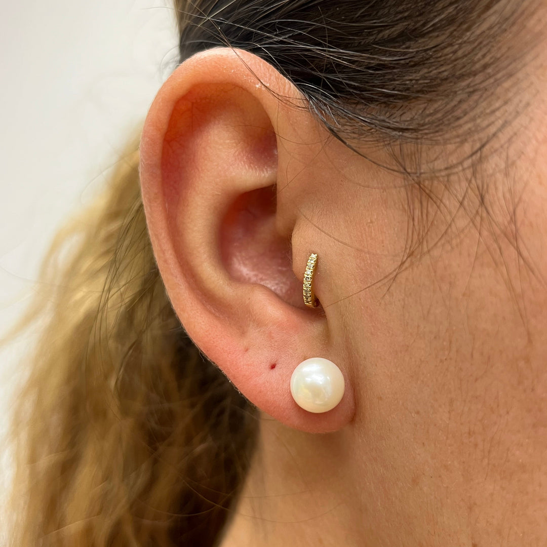 14K 8mm GOLD PEARL EARRING