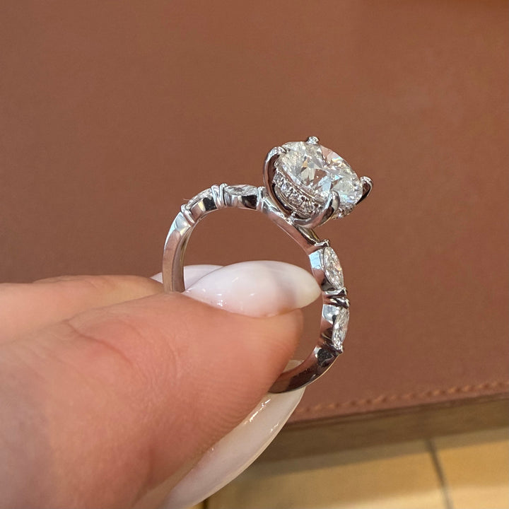 18K White Gold Lab Diamond Round Cut 2.39ct Ring
