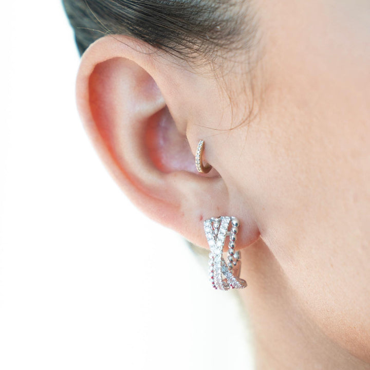 18K White Gold 1.18 ct Huggies Earrings