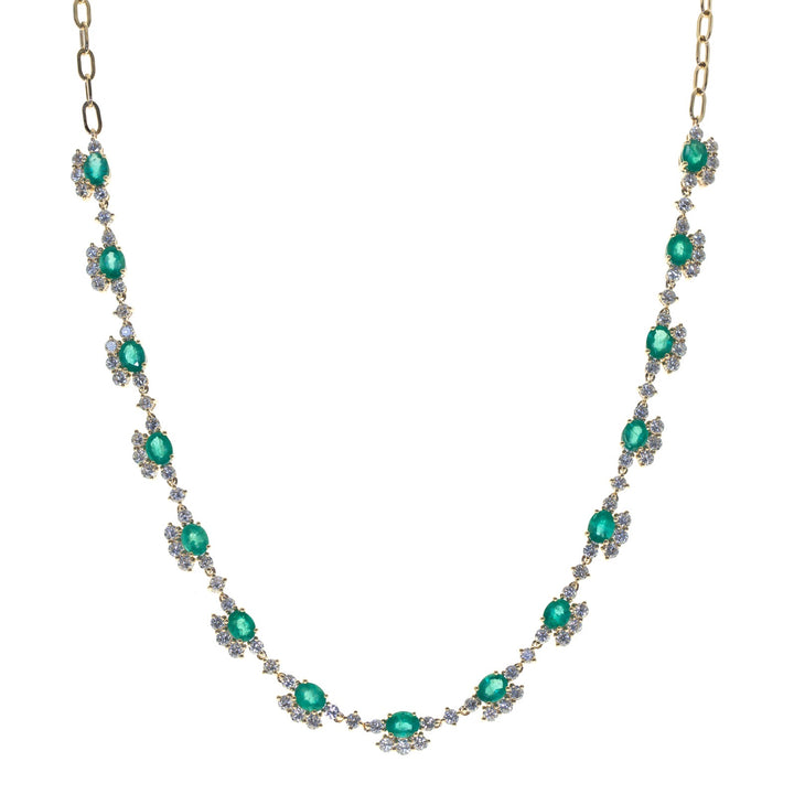 14K Yellow Gold Diamonds and Emerald