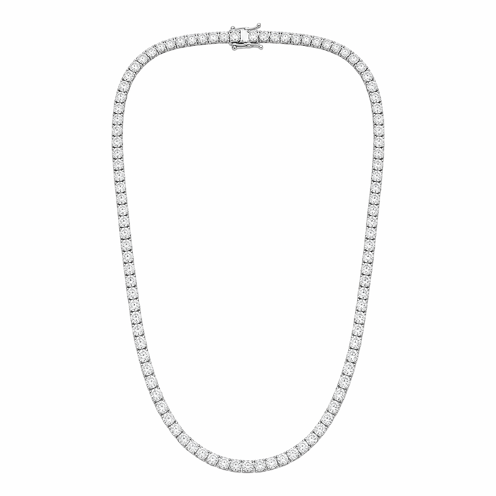 14K White Gold 25.21 cts Lab Diamond Tennis Chain