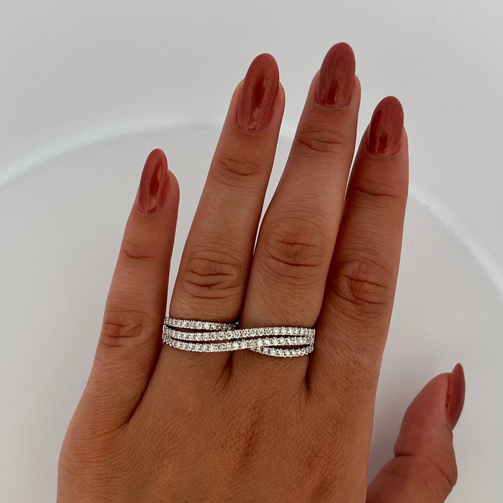 14K White Gold Diamond 1.50 ct Doble Ring