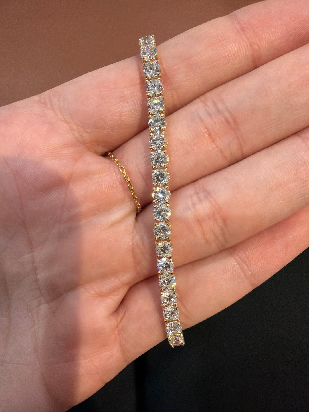 14K Yellow Gold Lab Diamond Classic Tennis Bracelet