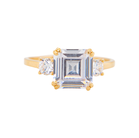 Square Cut Cz Ring