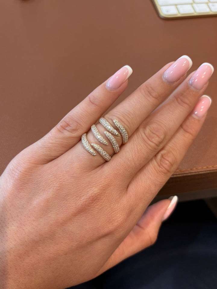 14K Yellow Gold and Diamond Ring