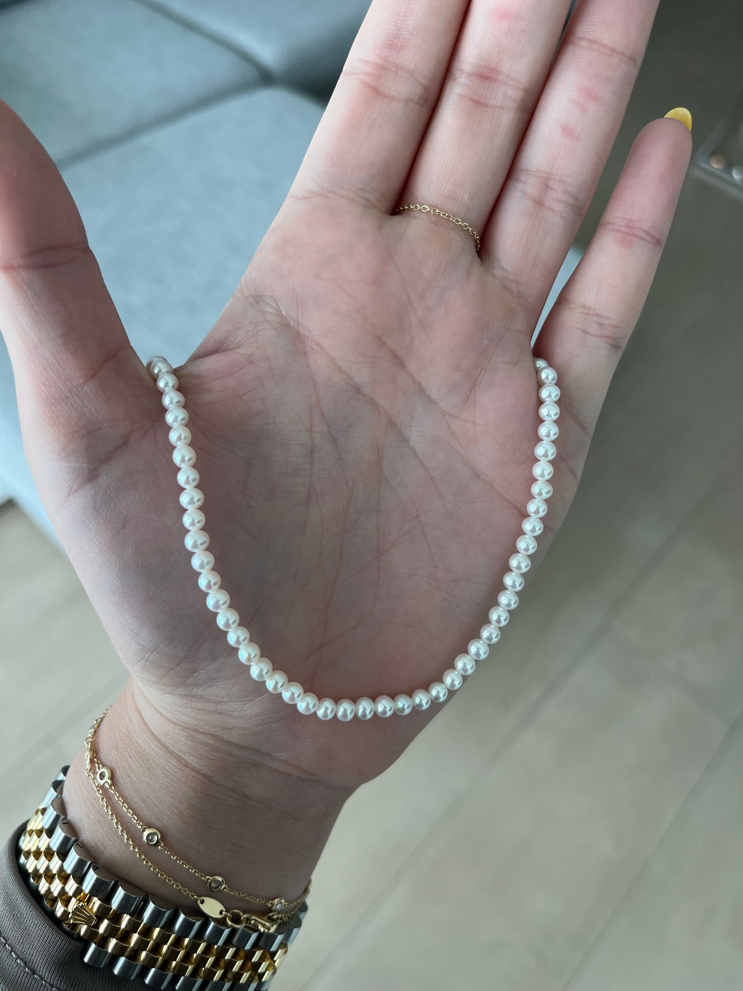 18K Pearls Necklace Collar de Perlas