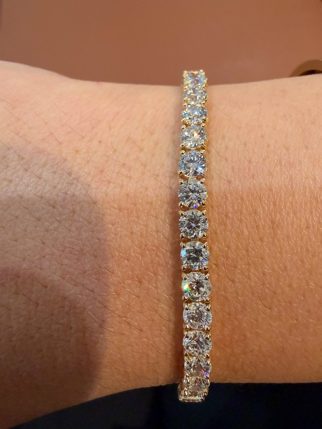 14K Yellow Gold Lab Diamond Classic Tennis Bracelet